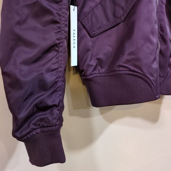 NWT Aritzia Talula Womens S Whitby Bomber Jacket Purple Military Full Zip Coat - Picture 5 of 14